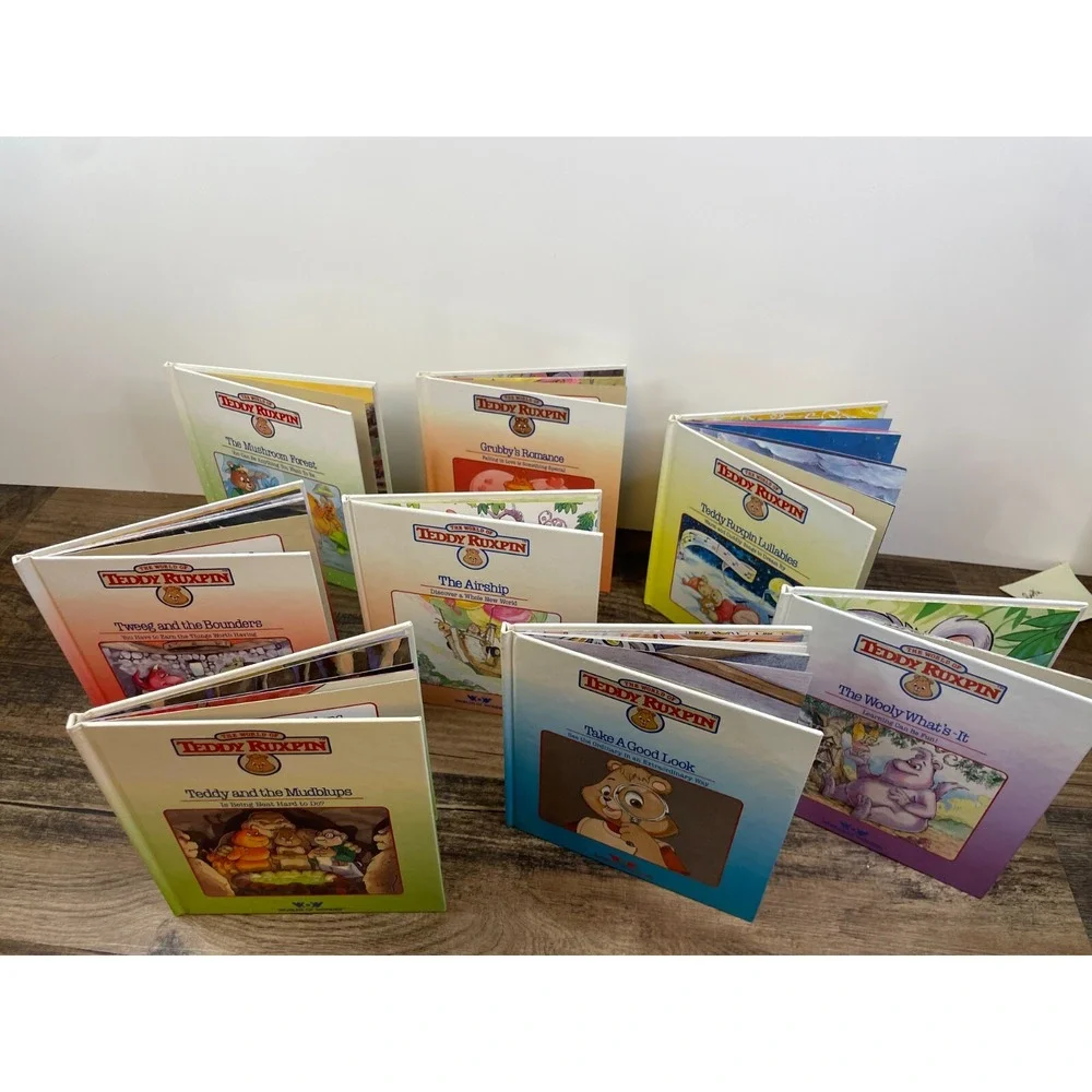 Vintage Lot of 8 Teddy Ruxpin Hardcover Books NO CASSETTES